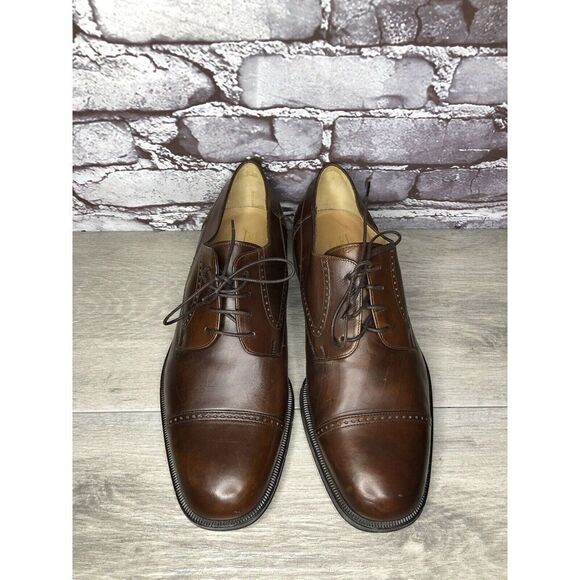 Johnston Murphy Domani Brown Leather Cap Toe Oxfords Shoes Men’s Sz 9M US/42EU main image 10